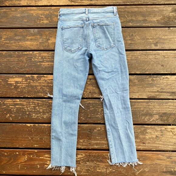 Agolde Toni straight leg high rise light wash raw hem jeans - Picture 5 of 5